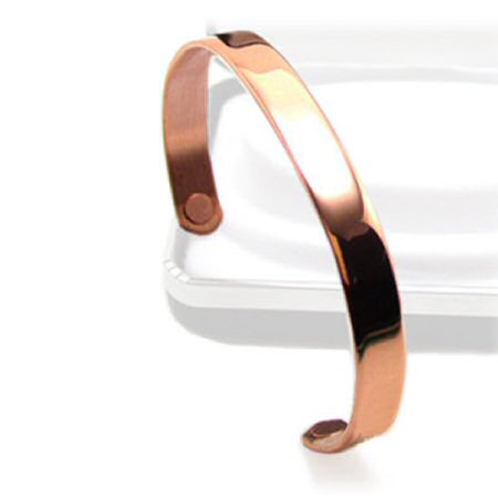 The Original Sabona of London Copper Bracelet with a polished finish featuring two 1700 gauss Samarium Cobalt Magnets Polarity North