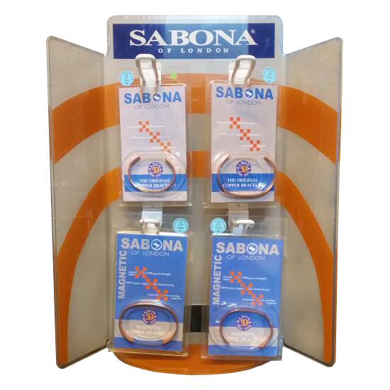 Sabona of Londen Présentoir pour Bracelets en Cuivre & Cuivre-Magnétique conditionné dans un emballage blister