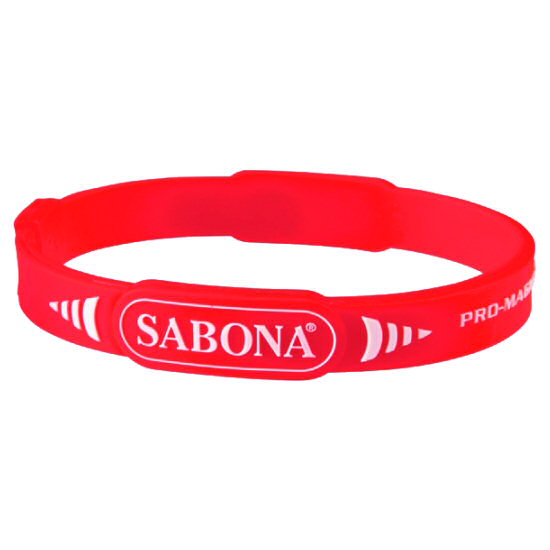 Pro-Magnetic Sport Wristband red, specially designed for athletes Pro Magnetic Sport Wristband 4 samarium cobalt magnets of 1200 gauss each, negative minus ion silicone material mix