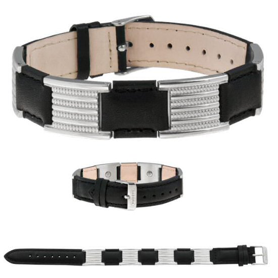 263 Leather Dress Stainless Magnetic Bracelet Leder-Magnetarmband, sportlich elegantes oil-tanned Leder-Magnetarmband mit schimmernden Silberton Akzenten passt zu jedem Outfit. sportlich-elegante Kreation kann bei jeder Gelegenheit getragen werden ein must-have mit positiven Effekten. Ledermagentarmband exklusivem Design sportlicher Eleganz, Geheimnis der Kraft der Magnete