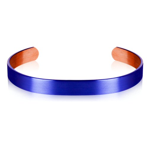 Sabona of London Bracelet Original en cuivre pure avec un revêtement en nano céramique couleur bleu, Sabona Bracelet Jonc en cuivre revêtue en nano-céramique classique bleu