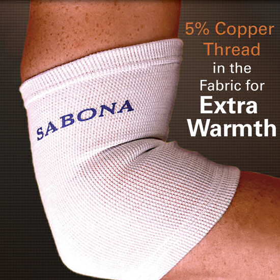 Copper Thread Elbow Support, Sabona of London Copper Thread Supports include Thermal Copper Insulation (TCI) which plays an important part in the recovery process