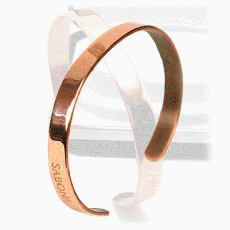 SABONA OF LONDON bracelet cuivre, cuivre est connu depuis toujours pour ses propriétés anti-inflammatoires et anti-rhumatismales. L'utilisation des bracelets de cuivre pour l'allégement de douleur d'arthrite est une thérapie folklorique antique